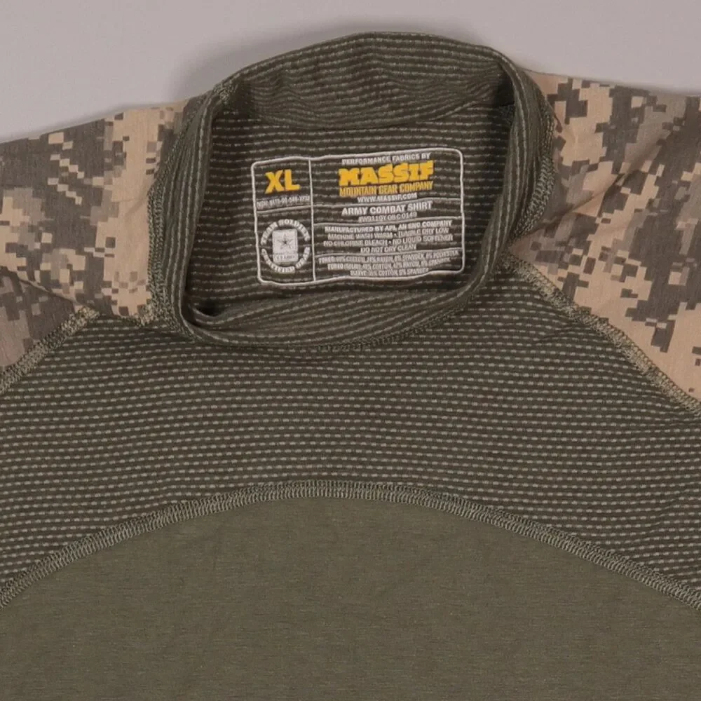 Massif Army Combat Shirt ACU Camouflage Digital Camo Made in USA Size XL